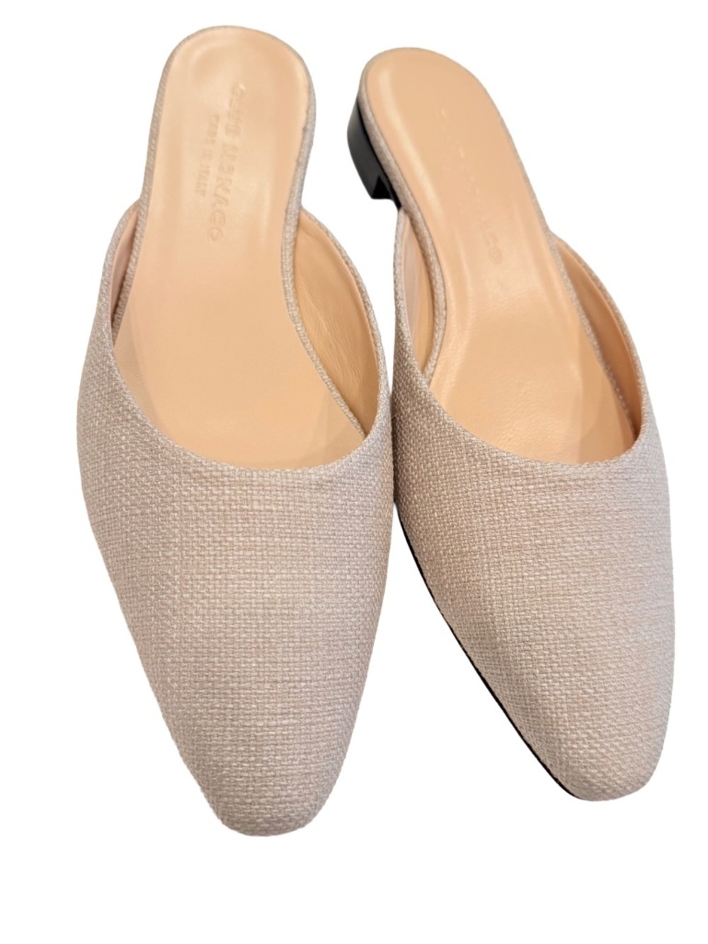 Club Monaco Zaydie Linen Mules Slip On Natural Beige Color Sz 6 NIB